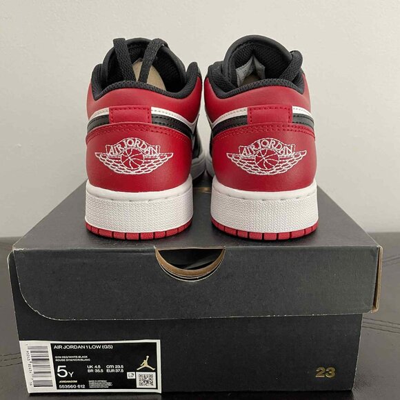 Jordan 1 Low Bred Toe (GS) (553560-612) - Picture 4 of 5